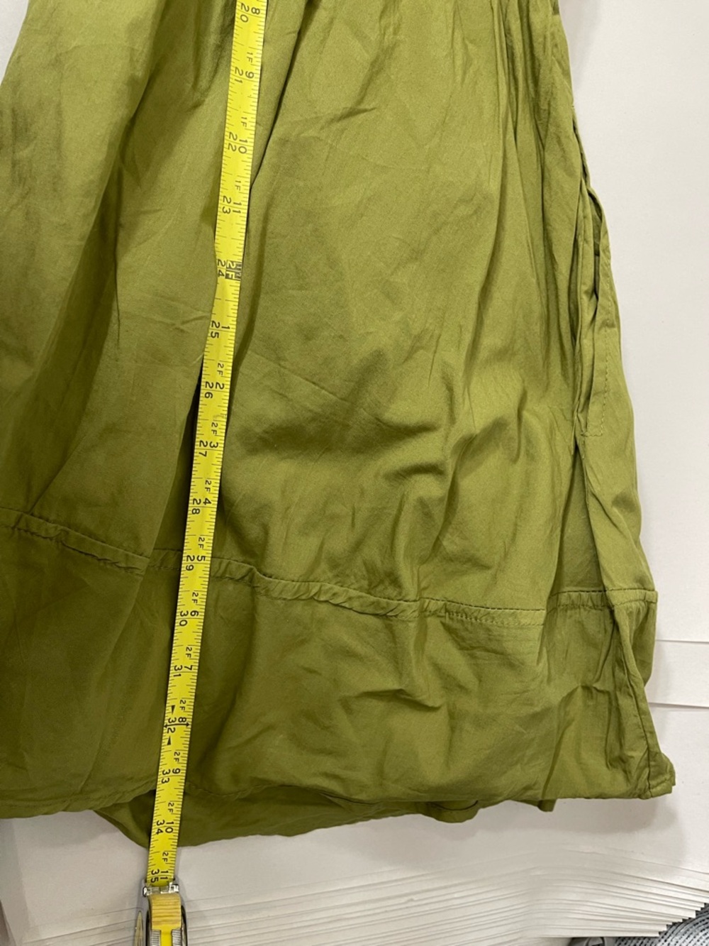 Free people Free est Full-Time Fun Mini Dress in Olive Green Sz L Cotton Poplin - Picture 10 of 11